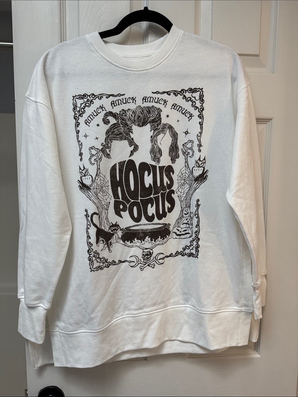 Disney White Hocus Pocus Graphic Crewneck Sweatshirt